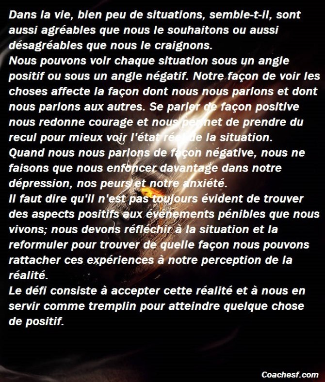 Un sentier interne, par lequel nous arrivons ou nous sommes présentement et apprenons à nous sentir à notre place.