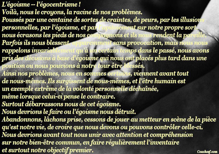 L’égoïsme-L'égocentrisme !